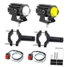 Windance 2pcs 32W LED Motorcycle Headlight with Spotlights Brackets 2 pack