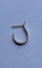 14K Yellow Gold Single J-Hoop Earring Textured Chevron Pattern 1.4g Stamped — photo 3