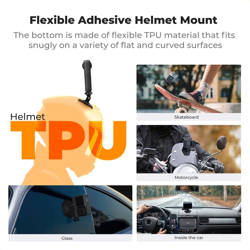K&F Concept 2-pack Flexible Adhesive Helmet Mount Kit use Genuine 3M for GoPro - Image 2 of 4