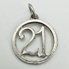 Vintage 925 Sterling Silver 21 Bracelet Charm Pendant Gift