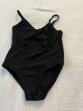 Girl  s Art Class Black One Piece Swim Bathing Suit Cut Out Size XS 4/5