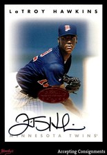 1996 Leaf Signature Autograph LaTroy Hawkins PR /3500* AUTO TWINS