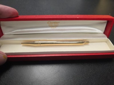 筆記具 cartier ballpen gold Vintage Cartier Solid 14K Yellow Gold Smooth 4