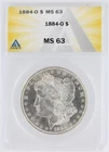 1884-O Morgan Silver Dollar ANACS MS63 S$1 New Orleans Minted No Reserve