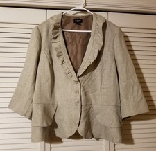 T. Milano Plus Size 22W Blazer Jacket Beige T...