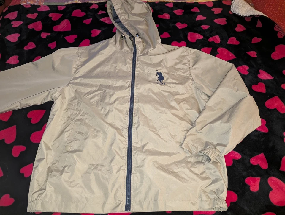 U.S. POLO ASSN. Men's Jacket Beige - EXTRA LARGE -Lined Rain Windbreaker Size XL - Image 2 of 4