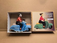 Blechspielzeug - Motorrad Scooter Girl auf Motorroller mit Schlüssel  - 4 blau 