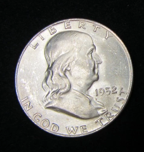 1952-D SUPERB GEM BU FRANKLIN HALF DOLLAR - 90% SILVER - FULL BELL LINES