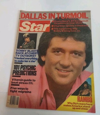 Vintage Tabloid Star News Stand Mag Vol.12 No.25 Dallas Cher Bardot Rambo 1985