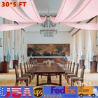 6pcs Pink Sheer Voile Backdrop Ceiling Drapes Draping Decor Chiffon Curtains