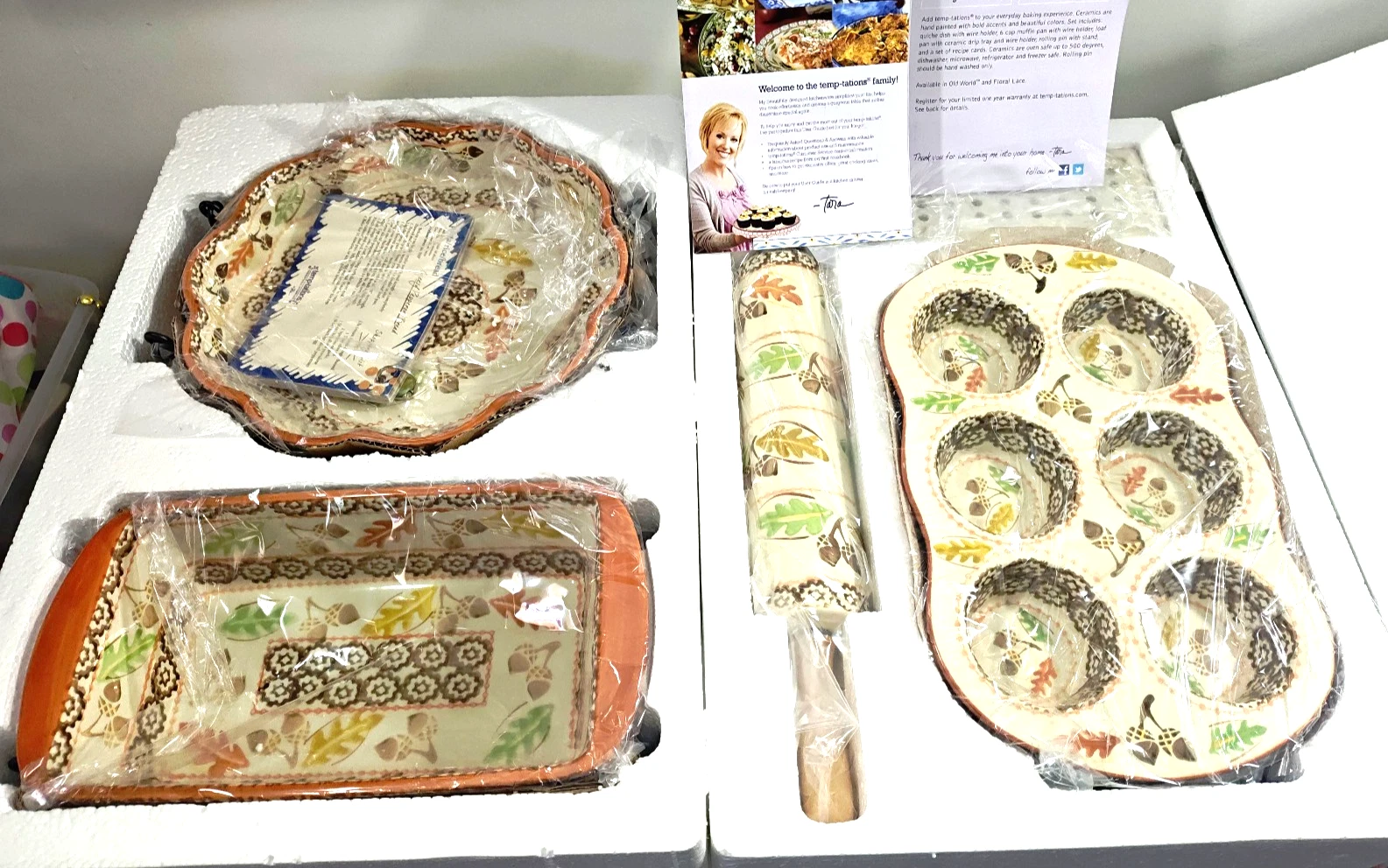 Temp-tations Old World Harvest /Fall 10-Piece Baking Set~New!
