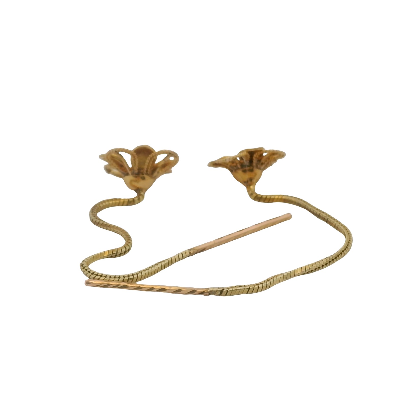 Solid 18kt Yellow Gold Floral Threader Flower 9.4… - image 6