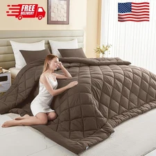 120x128 Oversized King Comforter, Extra Large King Size Comforter, Brown