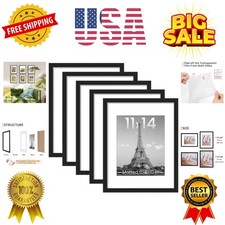 11x14 Picture Frame Set of 5, Display Pictures 8x10 with Mat or 11x14 Without...