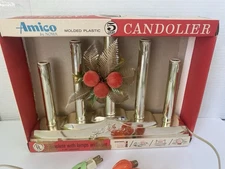 Vintage Christmas Noma Candolier Electric Drip Candle 5 Light Plastic Window