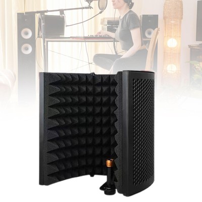 Mini Mikrofon Isolationsschild 3 Panel tragbar kompakte Größe schallabsorbierend