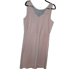 Metaphor Lace Illusion Accent Dress XL Peach Pink Bodycon Stretch Wedding Party