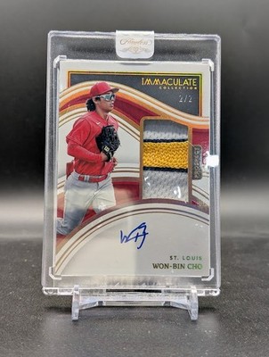 2023 Immaculate Collection Won-Bin Cho RC Patch On-Card Auto GOLD 2/2 Cardinals