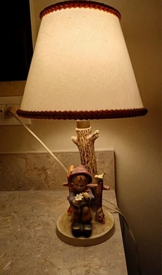 Goebel Hummel "She Loves Me" Lamp With Shade Lamp Works - Image 1 of 4