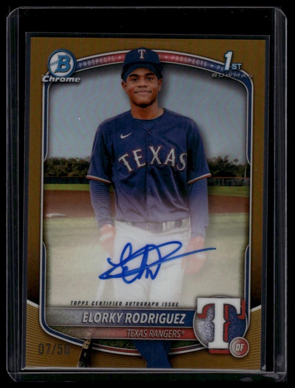 Auto 2025 Bowman Chrome #CPA-ER Elorky Rodriguez Autograph Gold /50 True Gold