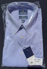 Stafford Travel Performance Pinpoint Athletic Fit Button Collar Dress Shirt