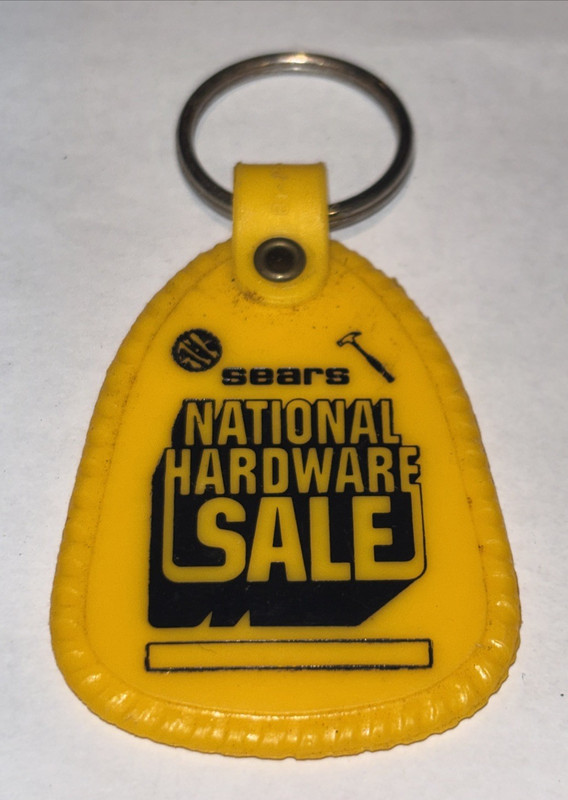 Vintage Sears National Hardware Sale Advertising Keychain
