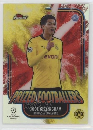 2020 Finest UCL Prized Footballers Fusion Yellow & Red Jude Bellingham Rookie RC