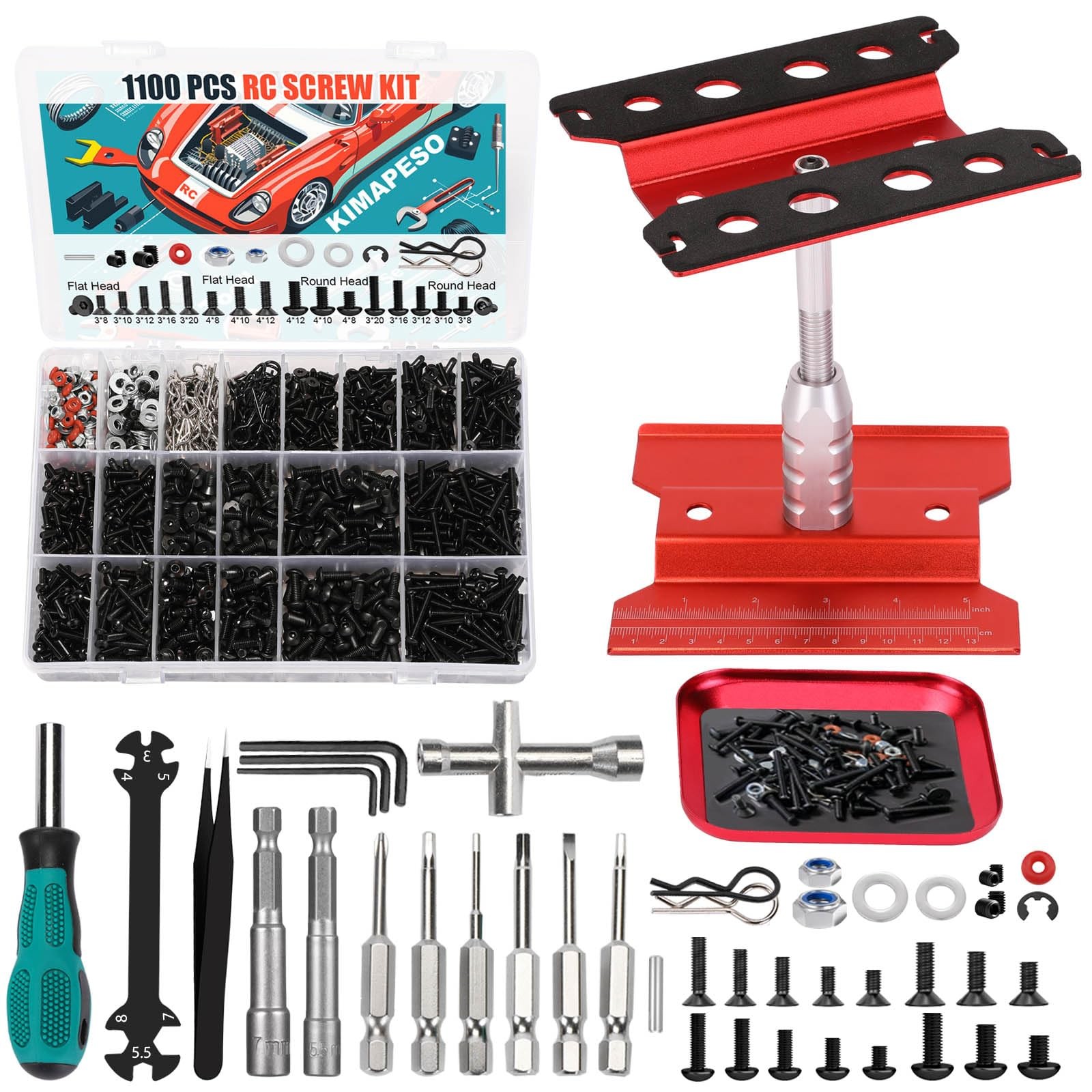Repair Work Stand, 1100pcs Screw Kit And Vehicle 1/10 Scale,