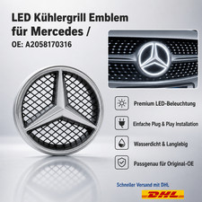 LED Beleuchtung 185mm Kühlergrill Emblem für Mercedes Benz GLK W204 LED Beleuchtung 185mm Kühlergrill Emblem für Mercedes Benz GLK W204