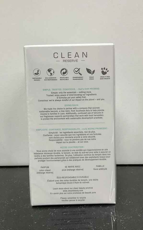 Clean Reserve Algodão Quente Unissex Eau de Parfum Spray 3,4 oz/100 ml NOVO - Imagem 3 de 4