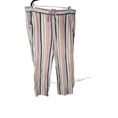 OLD NAVY Wms XL Multi Color Striped Linen Rayon Viscos Lounge Pants B26