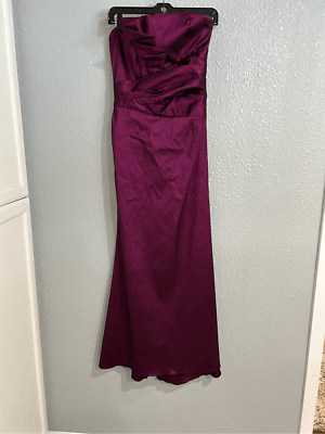 Vintage 90s Purple Sleeveless Ruched Maxi Dress Classic Prom Bold Formal L  | eBay