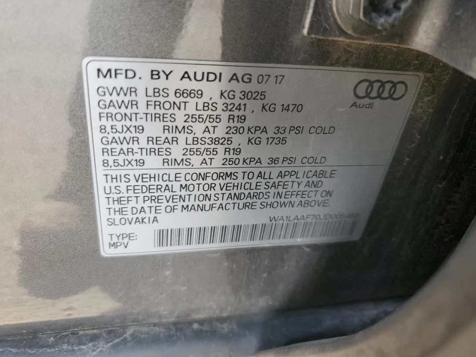 Depósito de líquido de lavadora usado se adapta a: Audi Q7 2018 grado A Foto 2 de 4