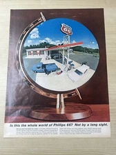 Phillips 66 Gas Station Globe 1965 Vintage Print Ad Life Magazine