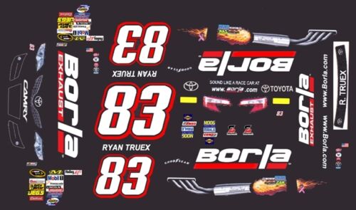 #83 Ryan Truex BORLA Exhaust Toyota 2014 1/64th HO Scale Slot Car Decals - Picture 1 of 2