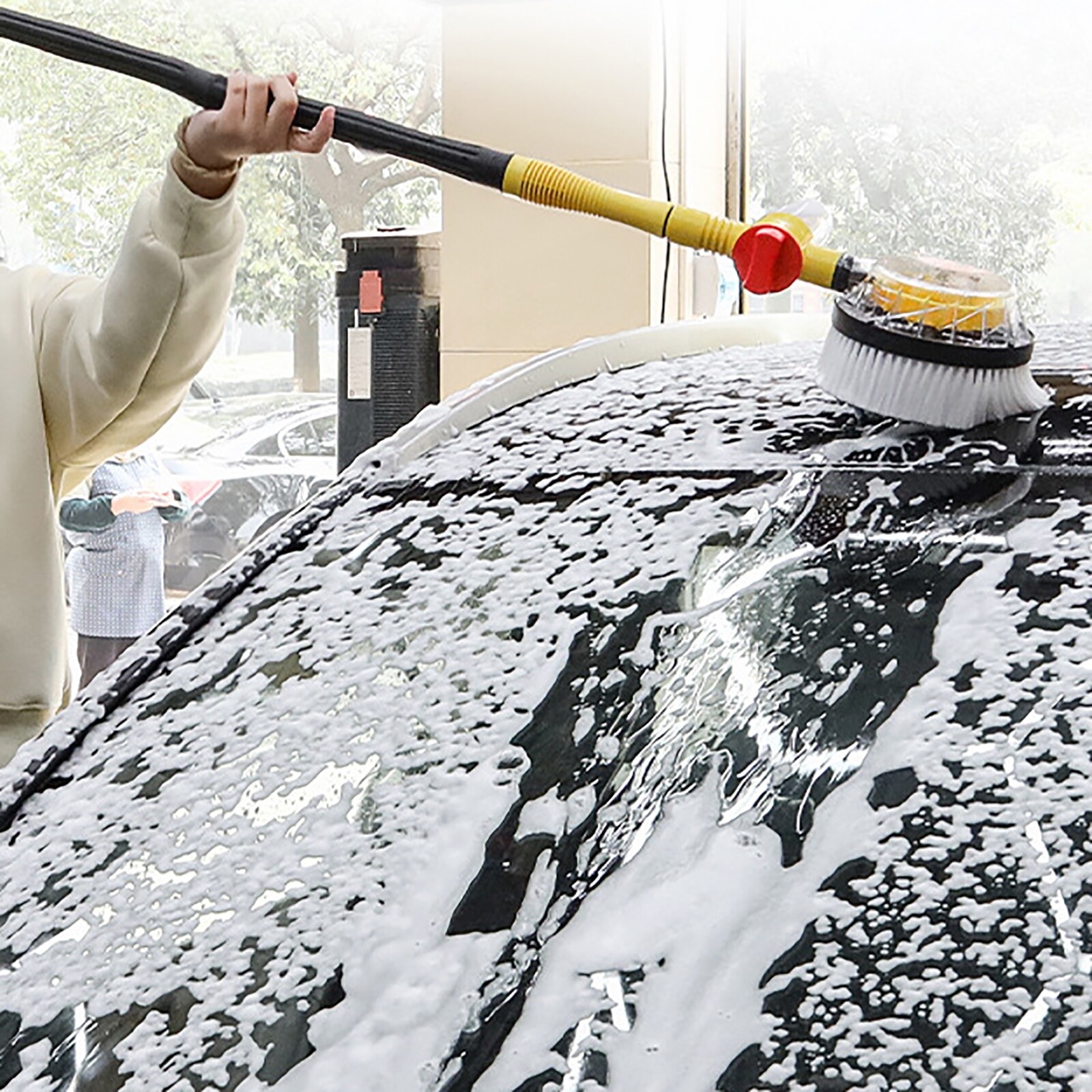 Cleaning Brush Car Wash Foam Brush Automatic Rotary Long Handle