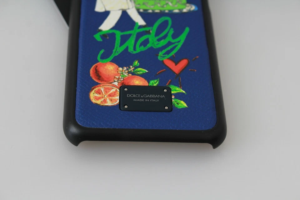 Funda Carcasa Teléfono DOLCE & GABBANA Cuero Azul Impresión Italia iPhone 7-8 PVP $250 Foto 4 de 4