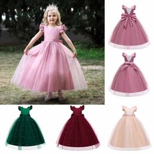 Kids Flower Girl Princess Dress for Girls Party Wedding Bridesmaid Gown 6-17T