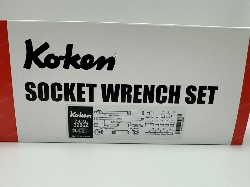 Koken 3286Z Z-EAL 3/8" (9.5mm) Socket Wrench Set of 21 Tools w/Case - Image 2 of 4