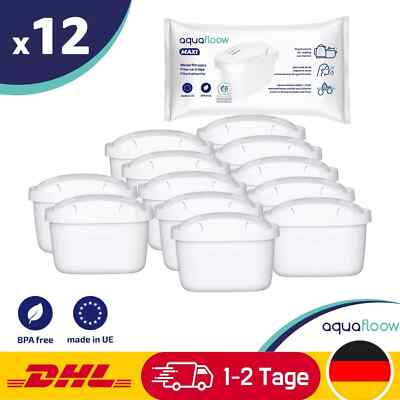AquaFloow Filterkartuschen x12 ersetzen Brita Maxtra+, verbessern Wasserqualität