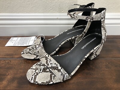 Amazon Essentials Women's Two Strap Heeled Sandal Snake Print US SIZE 11