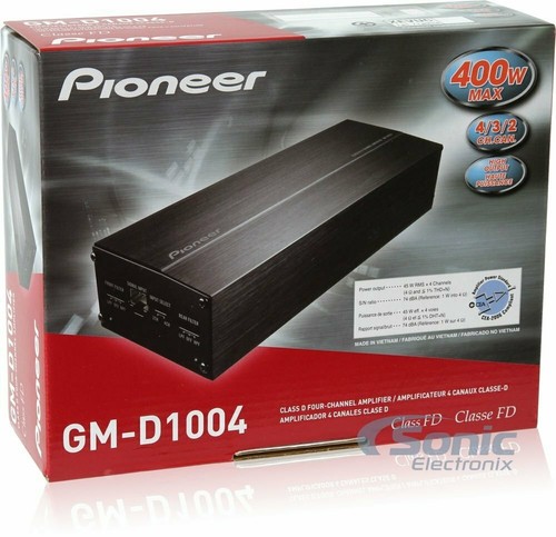 Pioneer GM-D1004 400W 4-Channel Car Amplifier w/ Free Belva 8 Gauge Amp Wire Kit - Picture 10 of 11