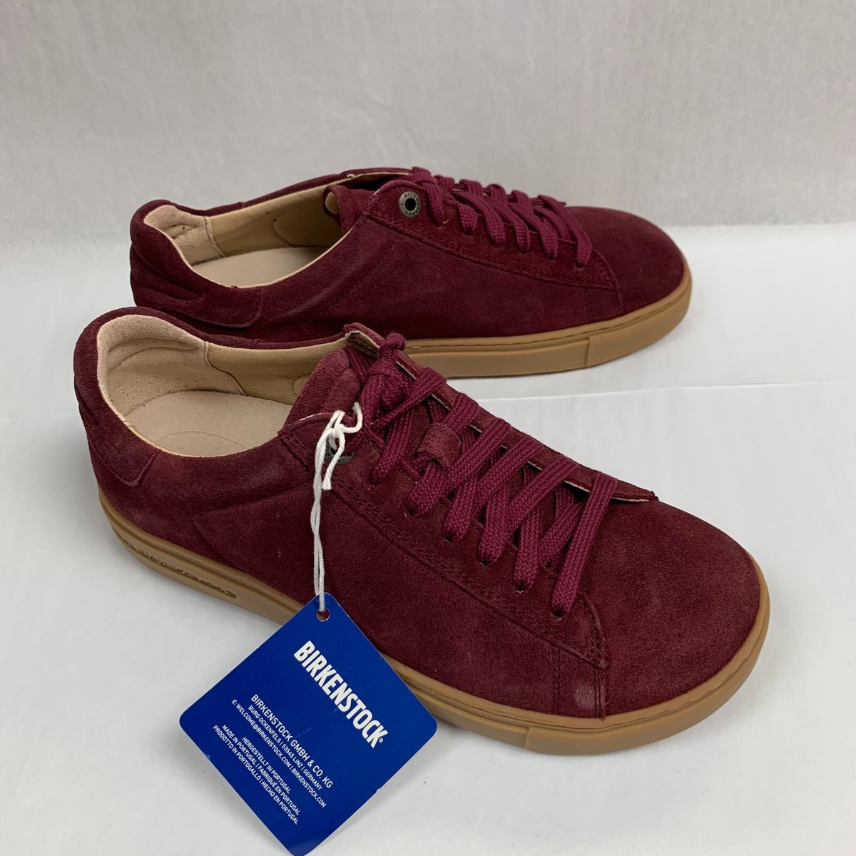 Birkenstock New w/ Box Bend Low Maroon Suede Leather Regular