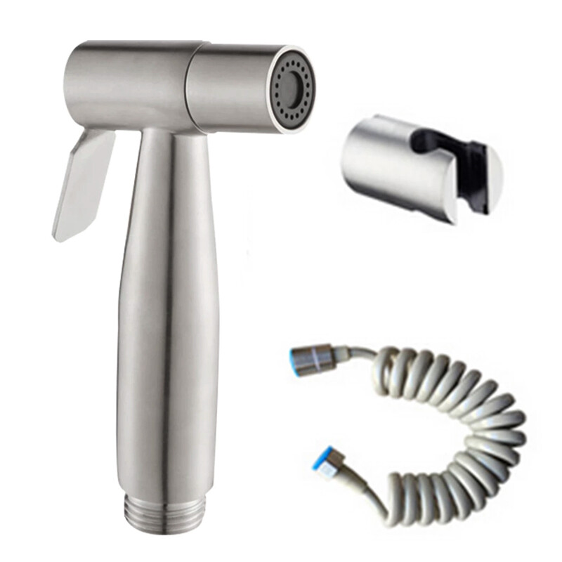 Handheld Toilet Bidet Douche Shattaf Spray Chrome Hygienic Shower Head Hose Kit eBay