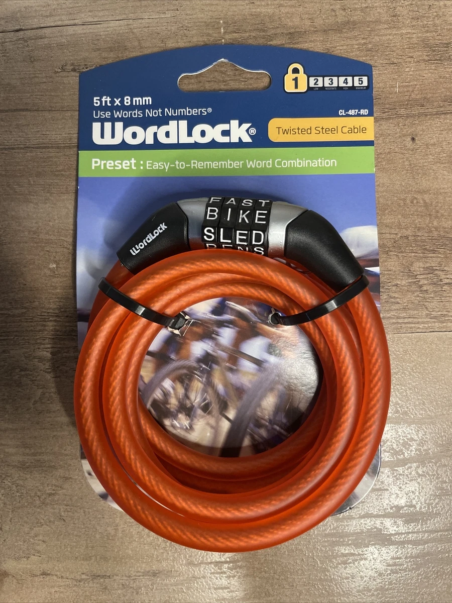WordLock 5 x 8mm Flexible Twisted Steel Cable Word Combination