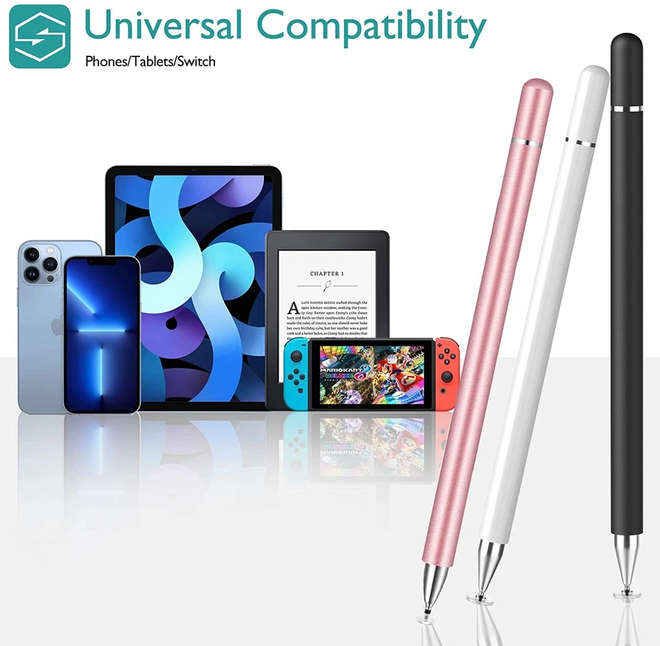 Stylus Pens for Touch Screens, LezGo Disc & Fiber 2 Ends Magnetic Caps Slim Thin - Image 4 of 4