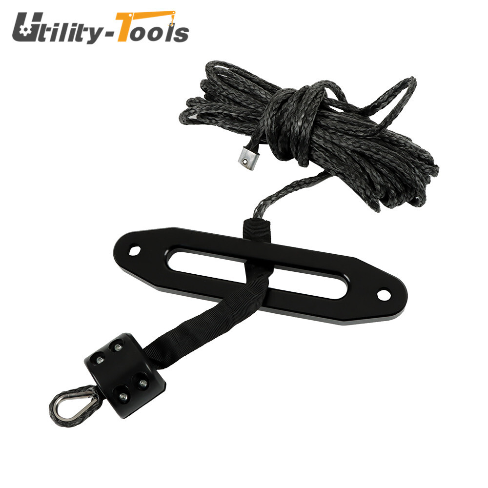 1/4" x 50' 8500LBs Synthetic Winch Line Cable Rope Fairlead Hook for ATV UTV