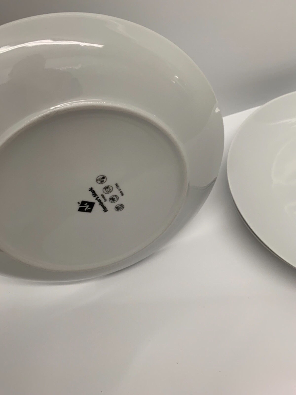 NEW! Member’s Mark Porcelain Dishes Set of 4 Choose Bowls or Plates White Solid 