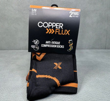 2 Pair of Copper Flux Knee High Anti-Fatigue Compression Socks Size Small
