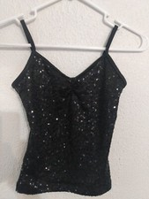 Balera Dancewear - MC Medium Child Black Sequin Crop Top - Costume Competition